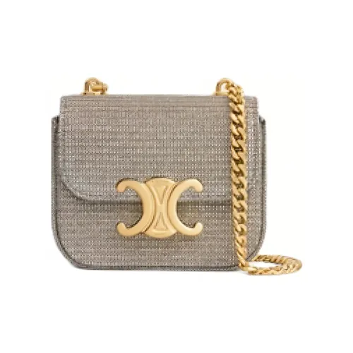 CELINE Claude Текстиль Сумка через плечо Мини Женская Серый