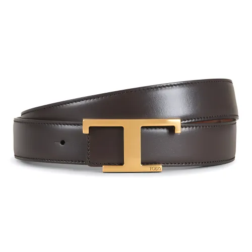 TOD'S Коровья кожа Ремни Черно-янтарный Унисекс