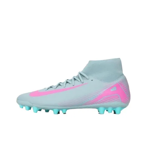 Nike SUPERFLY 10 ACADEMY AG Искусственная трава Противоскользящие Устойчивые к истиранию Футбольные бутсы Мужские Синий Розовый