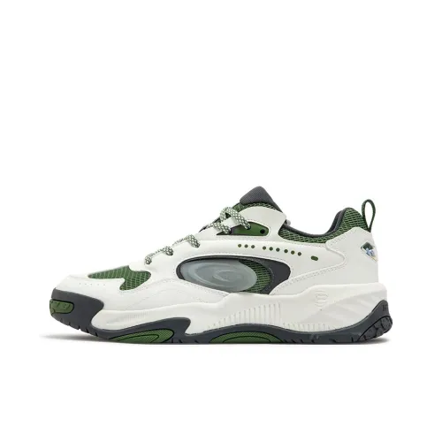 361° Jincheng Slip-Resistant Abrasion-Resistant Низкий Топ Скейтборд Кроссовки Мужские Белый Зеленый