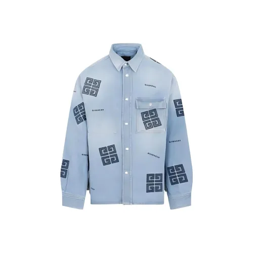 GIVENCHY SS23 Рубашка Мужская Светло-Синяя