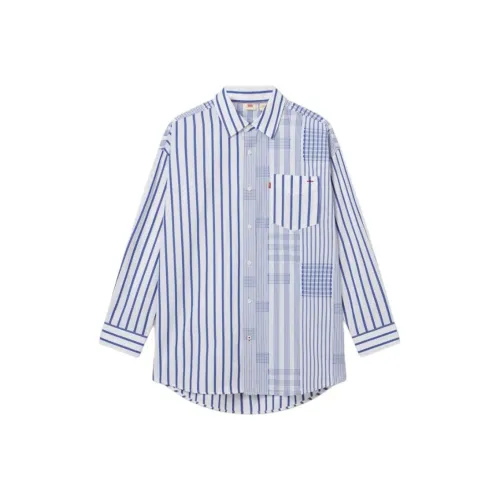 Levis Синие Белые Мужские Рубашки