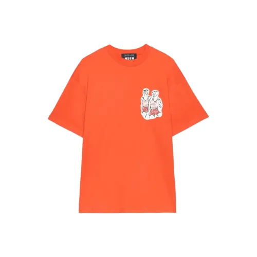 MSGM x Luke Edward Hall Sailors in Love SS25 T-Shirt Мужской Оранжевый