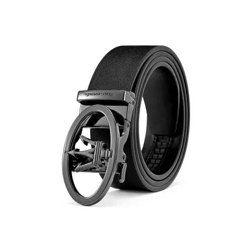 Maserati Ремни из коровьей кожи Мужской Черный Ширина 3,5 см