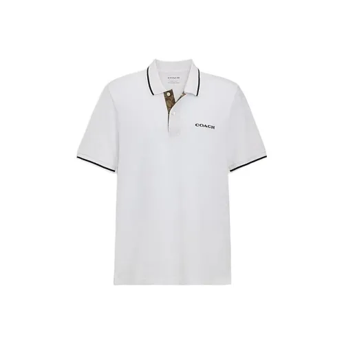 COACH SS24 Поло Мужское Белое