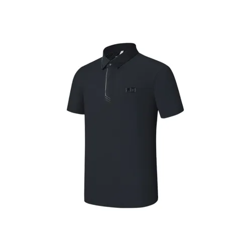 FILA GOLF серия SS25 Поло Мужское Темно-черное BK
