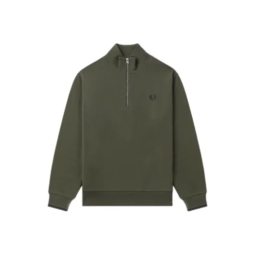 FRED PERRY Зеленый Мужской Свитшот