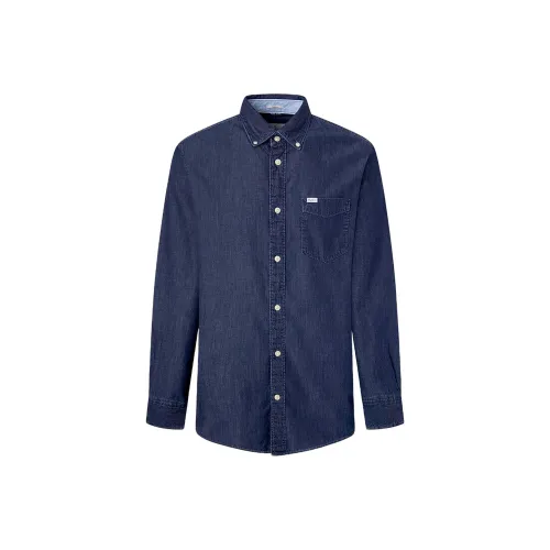 Pepe Jeans Blue Men's Shirts Пепе Джинс Синий Мужские Рубашки
