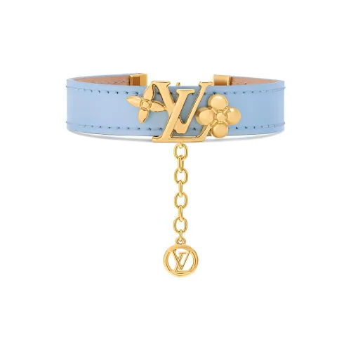 LOUIS VUITTON Металл Кожа Браслеты Женские Синий