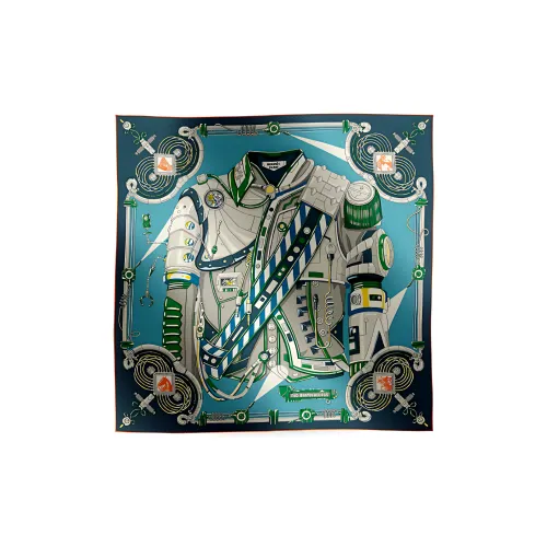 HERMES Вязаные шарфы Мужской Зеленый