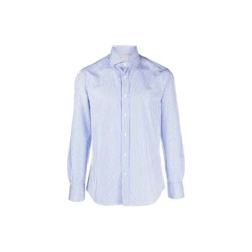 BRUNELLO CUCINELLI Blue Men's Shirts BRUNELLO CUCINELLI Синий Мужские Рубашки