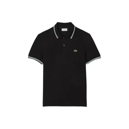 LACOSTE Collaboration Мужская Поло Рубашка Черного Цвета