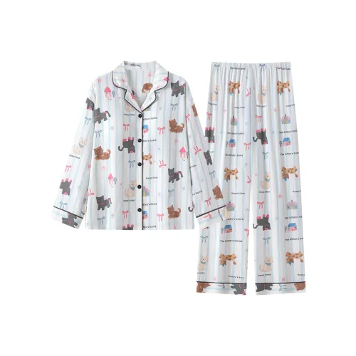 Gongdie Пижамный комплект женский светло-синий