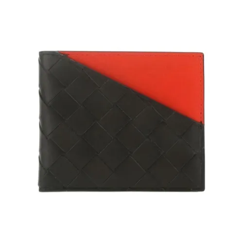 Bottega Veneta Кожа Держатель для карт кошелек Унисекс Черный Красный Многоцветный