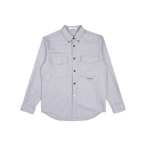 STONE ISLAND Рубашка Мужская Темно-синяя