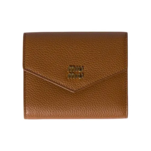 MIU MIU Кошелек из коровьей кожи женский коричневый