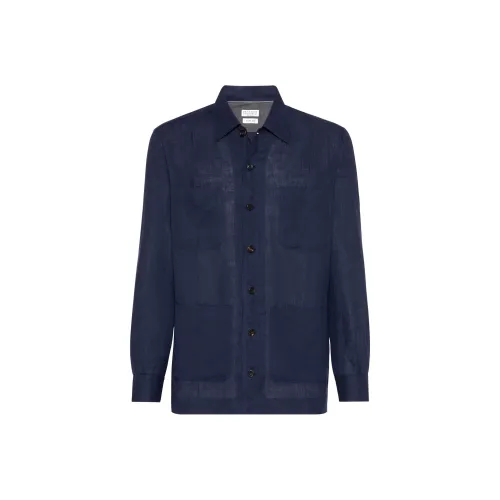 BRUNELLO CUCINELLI Рубашка Мужская Морской Синий