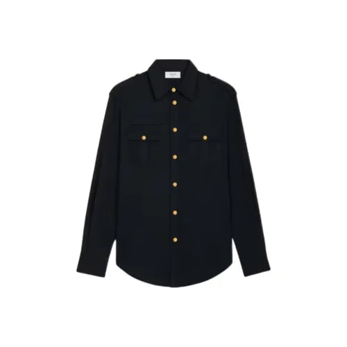 CELINE SS25 Весенний Летний Мужская Коллекция Рубашка Мужская Морской Синий