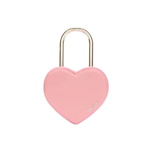 AMBUSH Телячья кожа полиэстер сердце форма сумка с навесным замком женская розовая