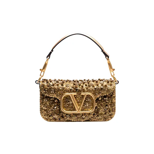 Valentino Кожа Одно Плечо Сумка Женская Золотая