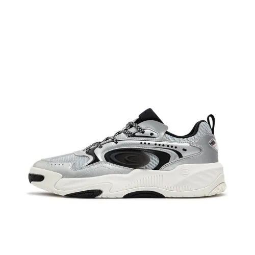 361° Jincheng Slip-Resistant Abrasion-Resistant Низкий Топ Скейтборд Кроссовки Мужские Серебристо-Черные