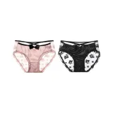 Французский бант - черный + розовый