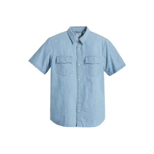Levis Светло-Синие Мужские Рубашки