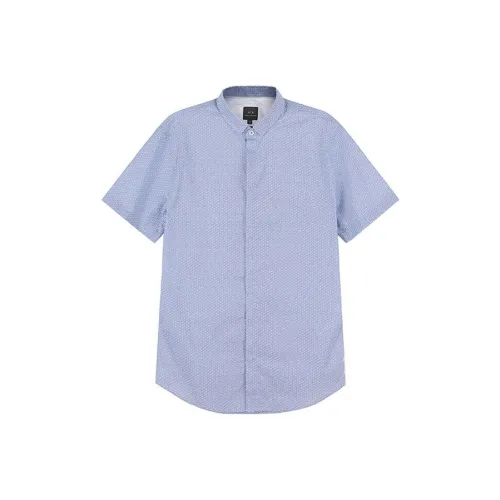 ARMANI EXCHANGE Blue Men's Shirts ARMANI EXCHANGE Синие Мужские Рубашки