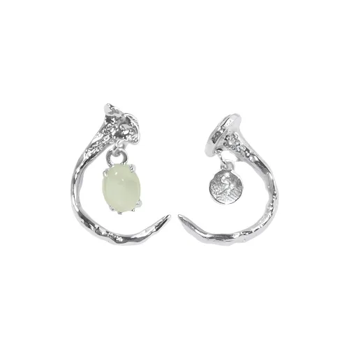 ATELIERSO Сплав/Серебряный Покрытый/Золотой Покрытый Серьги Белый, золотой + Прехунит Женские