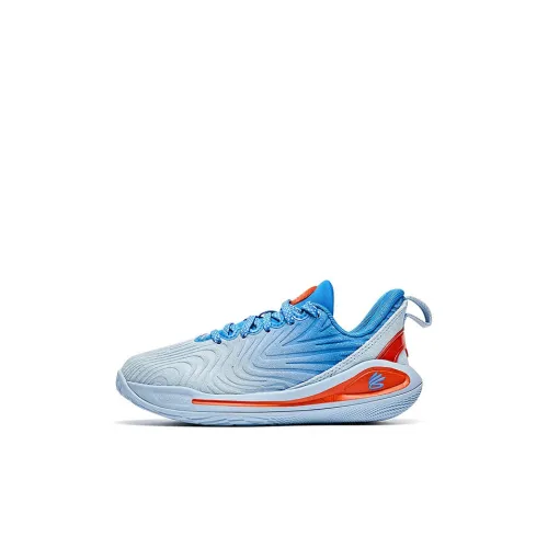 Under Armour Curry 12 Детские баскетбольные кроссовки Низкий верх Синий/Желтый Для дошкольников