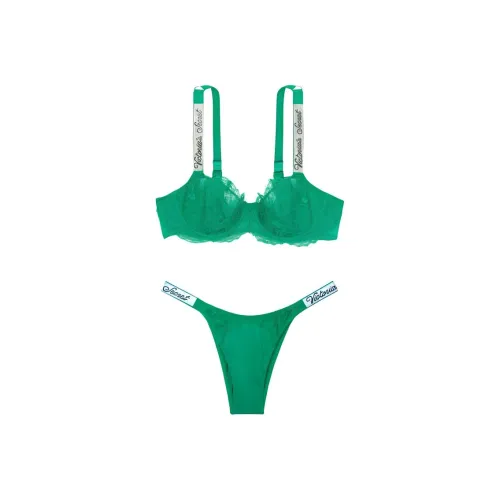 Victoria's Secret Комплект нижнего белья женский изумрудно-зеленый