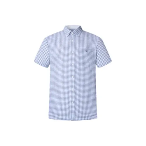 SEPTWOLVES Рубашка Мужская Серый Синий