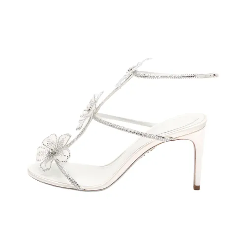 RENE CAOVILLA Айвори One Ремешок Сандалии 8 см Женские Белые