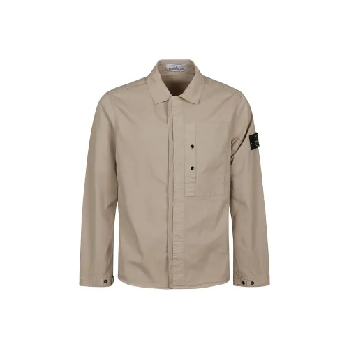 STONE ISLAND Рубашка Мужская Светлый Умбра