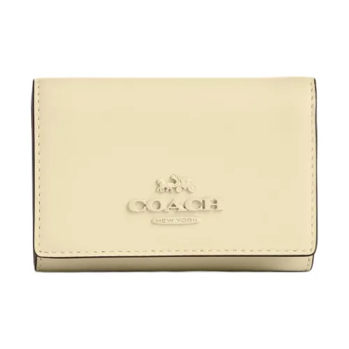 COACH Micro Рefined Calfskin Wallet Mini Women's Light Yellow