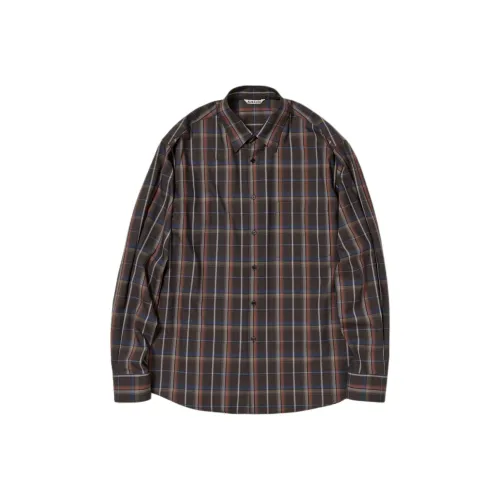 Auralee SS24 Рубашка Мужская Темно-Коричневая