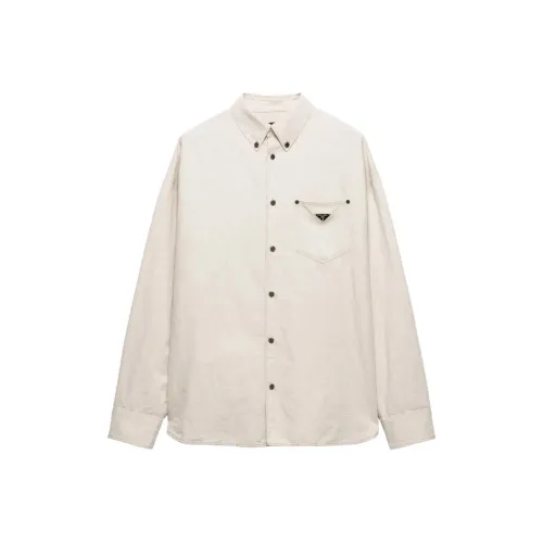 PRADA Бежевые Мужские Рубашки
