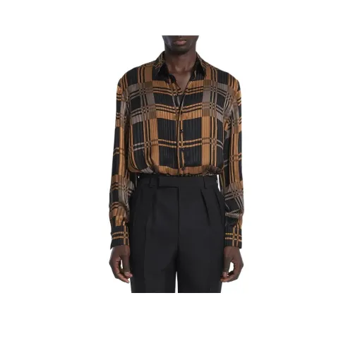 SAINT LAURENT Рубашка Мужская Черная