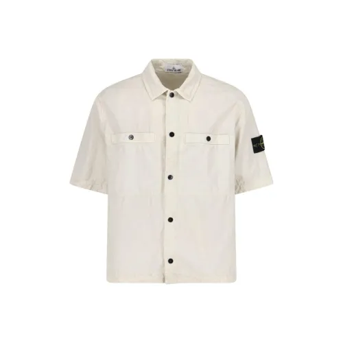 Stone Island Светло-бежевые Мужские Рубашки