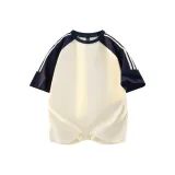 Темно-синий, синий и абрикос (Цветовой блок, стиль позиционирования)