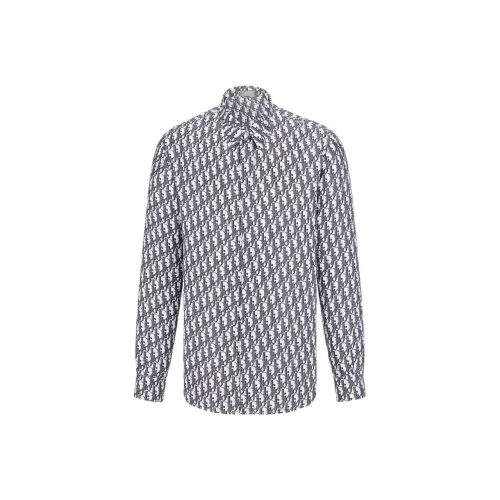 DIOR SS25 Летняя коллекция мужская одежда рубашка мужская синий и белый