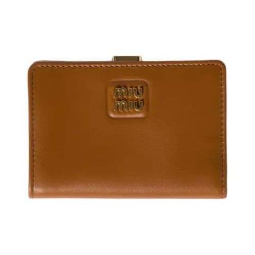 MIU MIU Кошелек из коровьей кожи женский коричневый