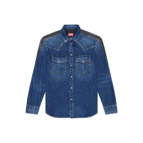 DIESEL Мужские рубашки синие и черные