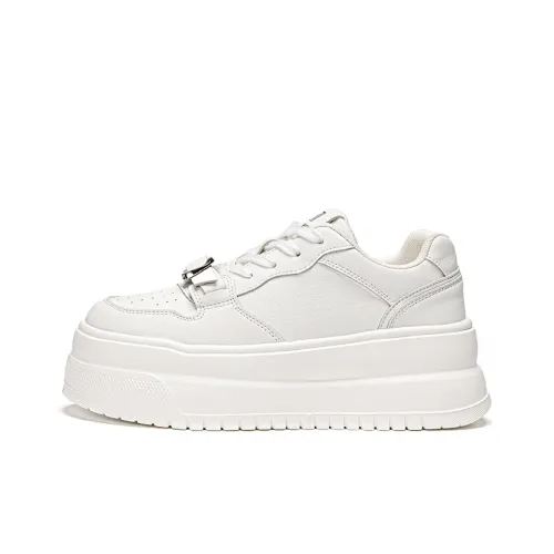 EXULL Q противоскользящие и износостойкие визуально увеличивающие рост низкие кроссовки для скейтбординга белые женские