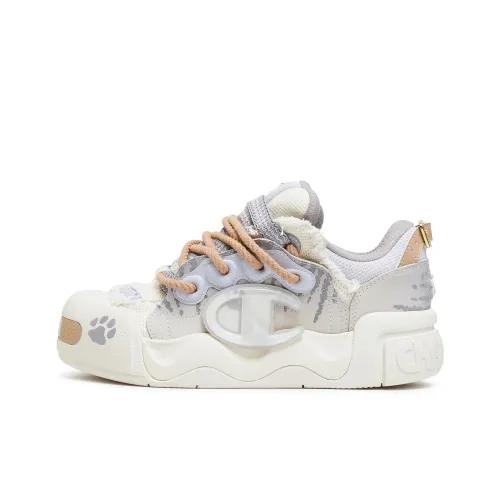 Champion AutoSkate Peekaboo Нижняя юбка Прочные Низкие Кроссовки для скейтбординга Женские Текстурированные Серый Молочно-белый