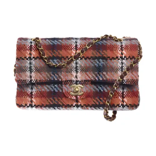 CHANEL Classic Flap CF Twill Сумка через плечо Женская Многоцветная