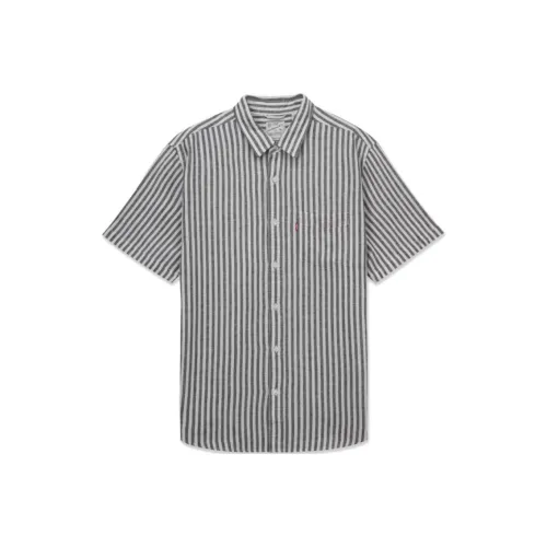 Levis Серый Белый Мужские Рубашки