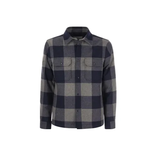 WOOLRICH Синий Серый Мужские Рубашки