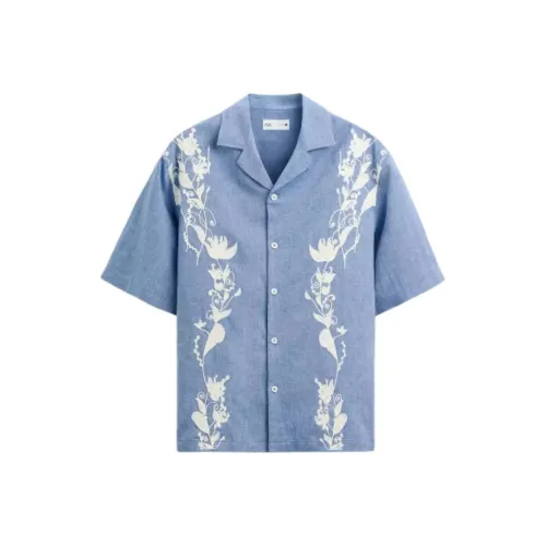 ZARA Индиго Мужские Рубашки