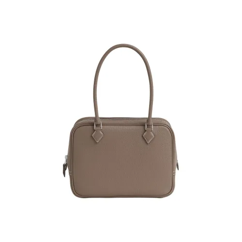 HERMES Plume Mysore Шевро Тоут Сумка Сумка для покупок Сумка Мини Женская 18 ÉToupe Слоновой серый